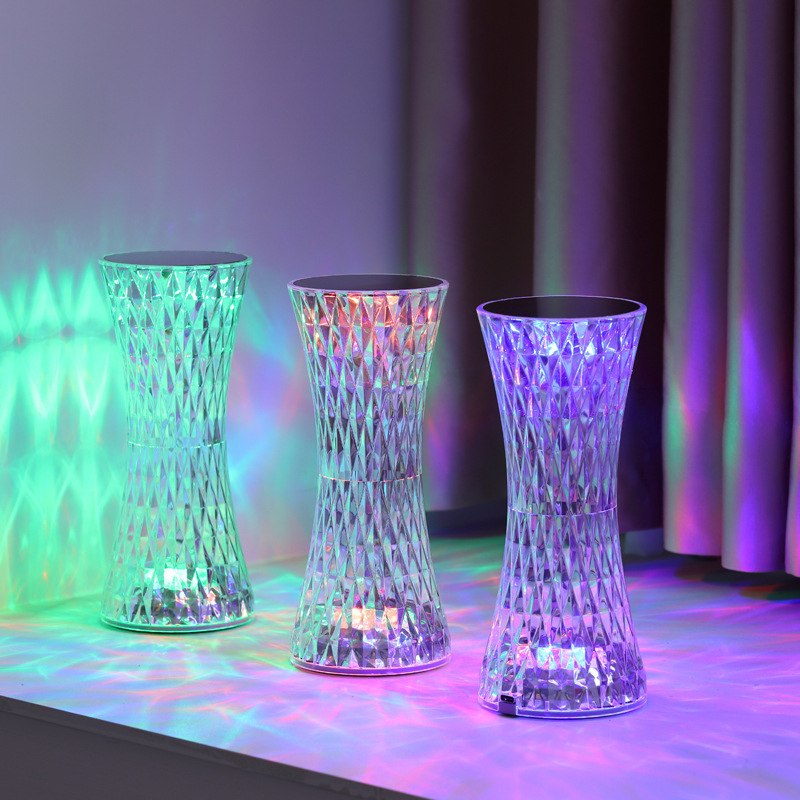 Decor Lighting Lamps - โคมไฟตั้งโต๊ะคริสตัลอะคริลิคตกแต่งคริสต์มาส ไฟกลางคืนสำหรับห้องนอน ไฟ LED ข้างเตียง ของขวัญ