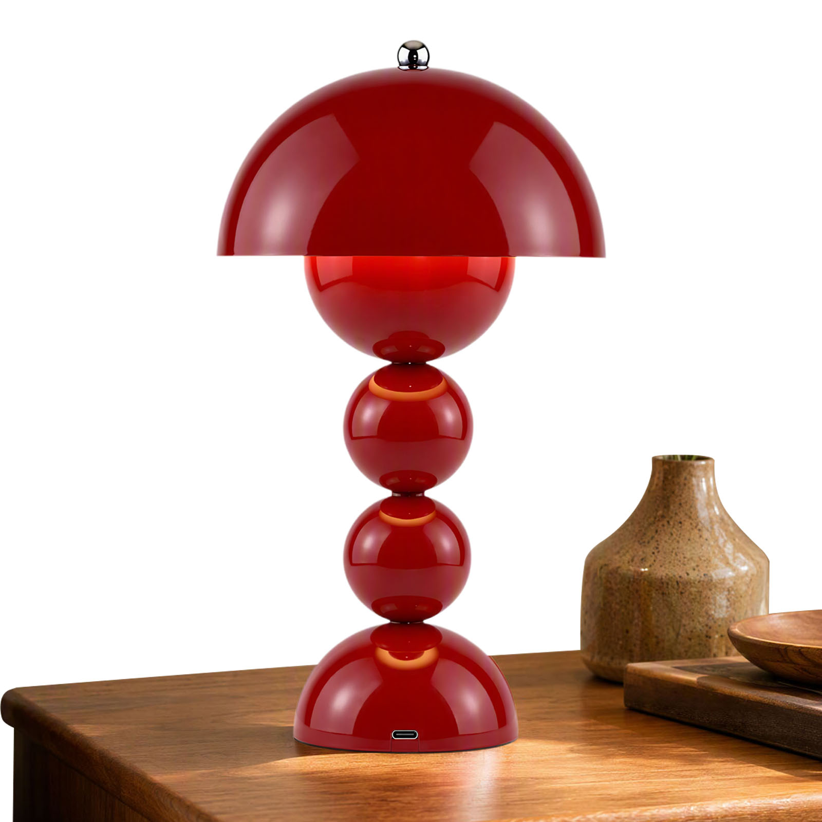 Decor Lighting Lamps - โคมไฟตั้งโต๊ะรูปดอกไม้เห็ด ชาร์จ USB ไฟ LED ปรับได้
