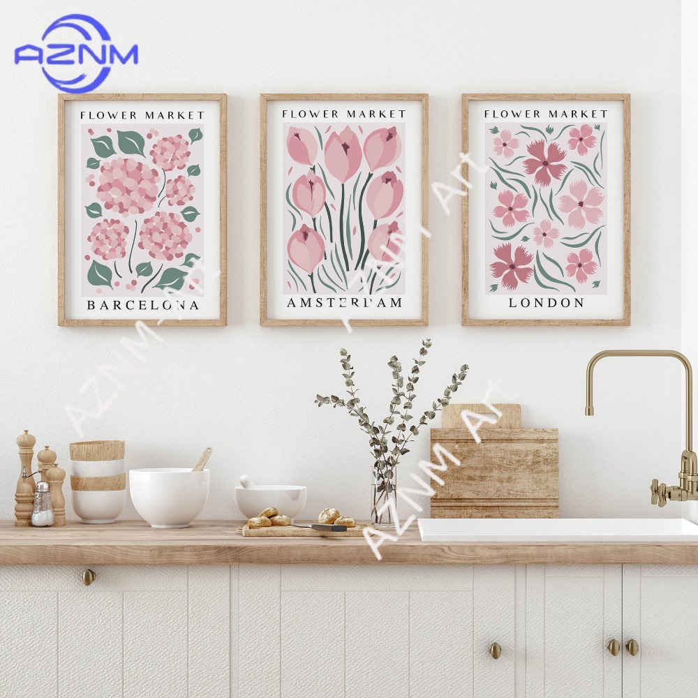 Lighting Decoration Ideas - 1 ชิ้น/3 ชิ้น สีชมพู สดใสและเบาสบาย สไตล์สีน้ำ
