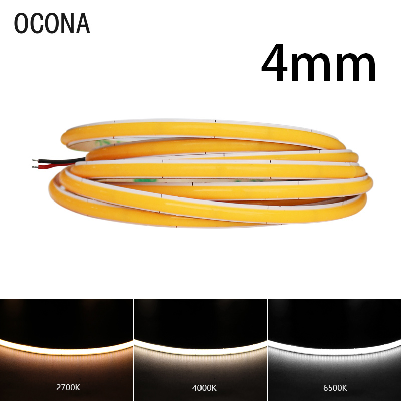 Lighting Mcqueen Bedroom Decor - 4 มม.แคบCOBไฟLED Stripสําหรับรถผนังตกแต่งห้อง 12V 24V 480LED