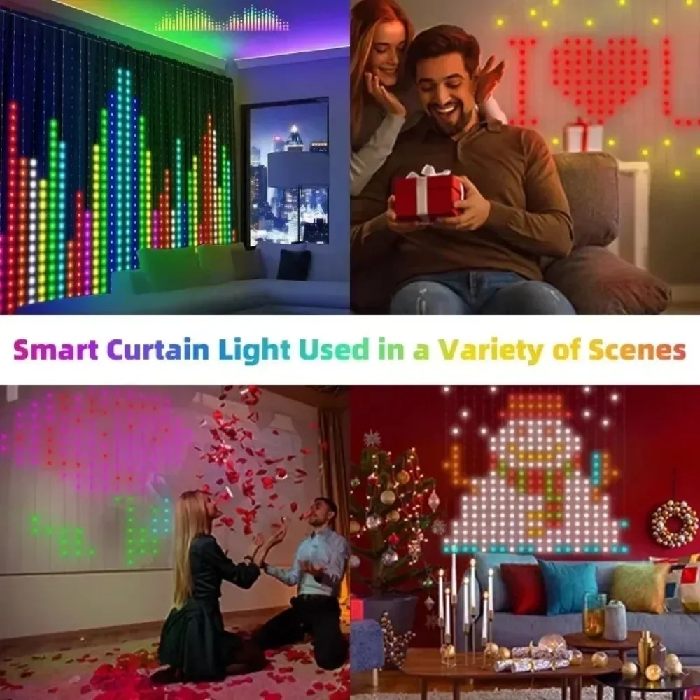 ไฟม่านพิกเซล LED ควบคุมผ่านแอป - Lighting Christmas Decor บทวิจารณ์และราคา
