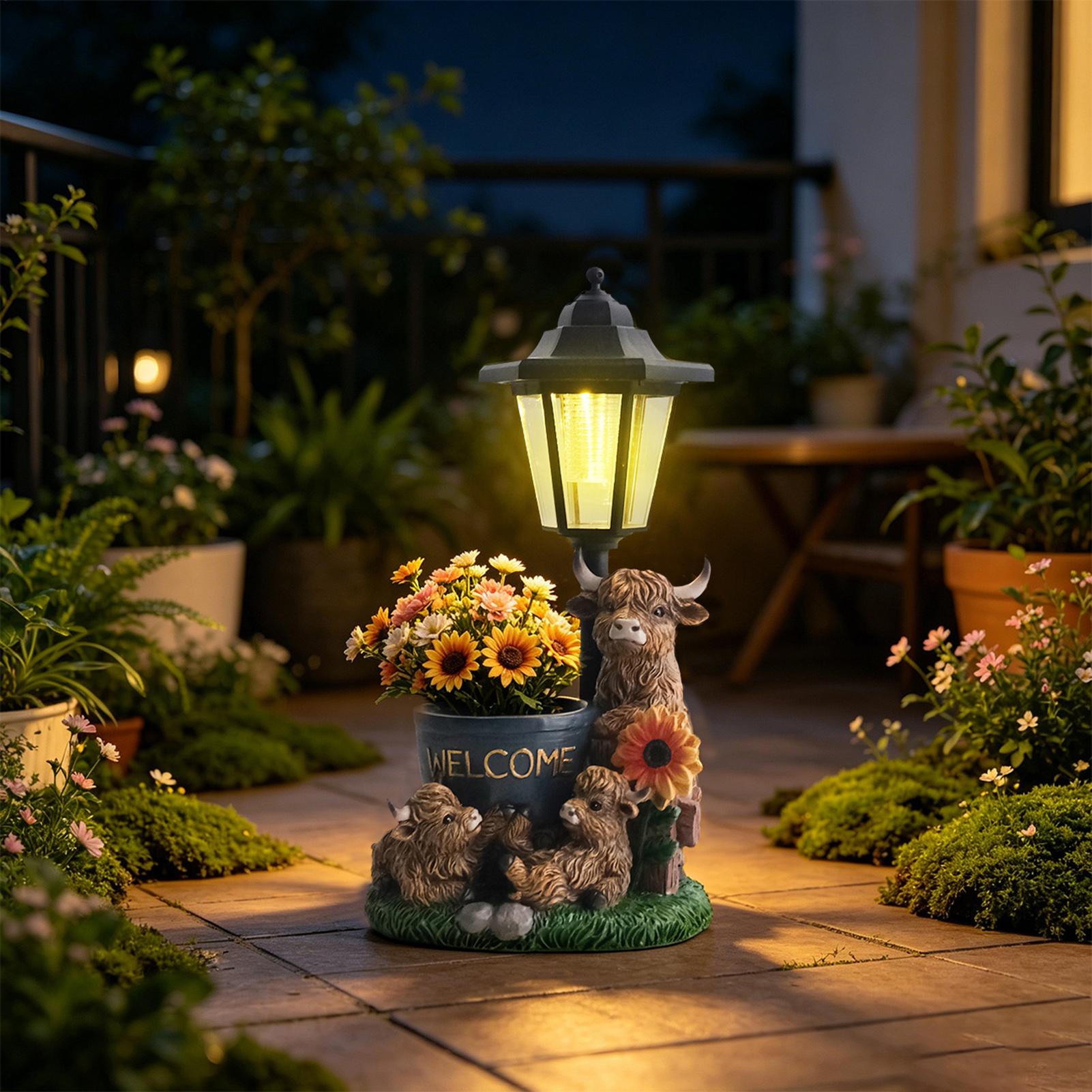 รูปปั้นวัวเรซิ่นตกแต่งสวนพลังง - Up Lighting Decor บทวิจารณ์และราคา