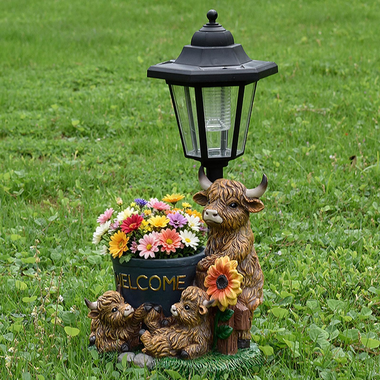 รูปปั้นวัวเรซิ่นตกแต่งสวนพลังง - Up Lighting Decor บทวิจารณ์และราคา