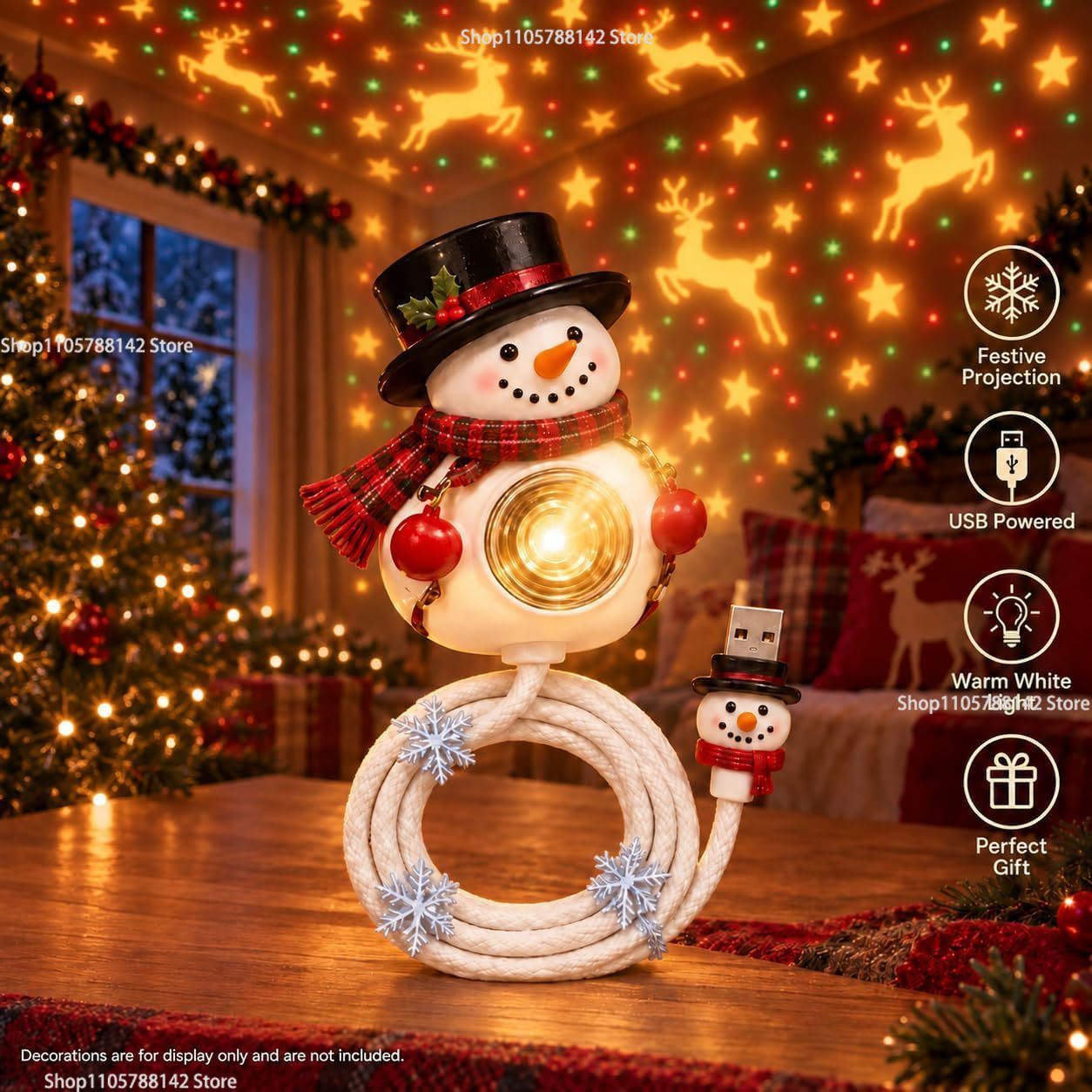 ไฟโปรเจคเตอร์คริสต์มาสรูปตุ๊กต - Lighting Christmas Decor บทวิจารณ์และราคา