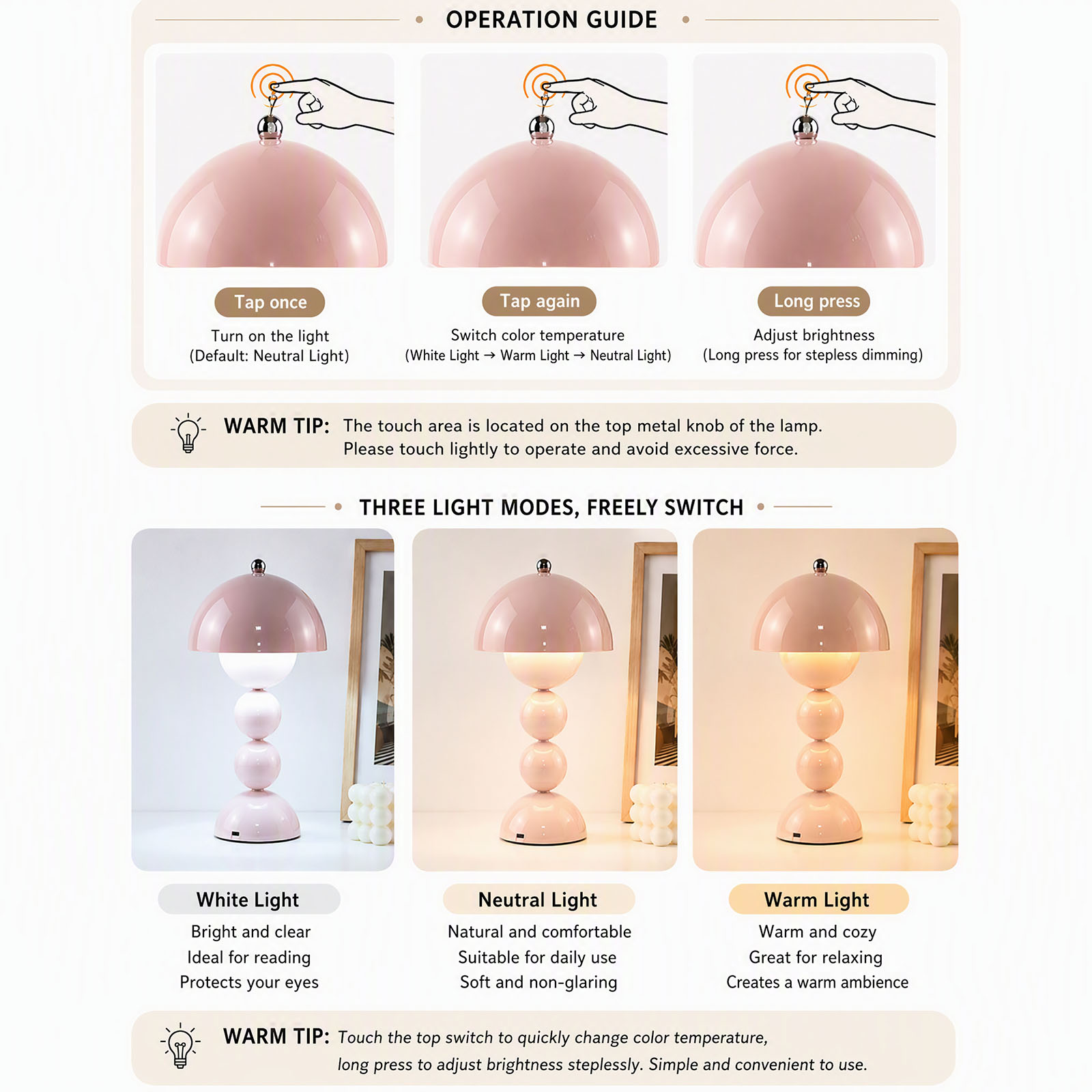 โคมไฟตั้งโต๊ะรูปเห็ดสไตล์วินเท - Decor Lighting Lamps บทวิจารณ์และราคา